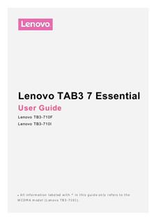 Lenovo Tab 3 7 Essential manual. Camera Instructions.